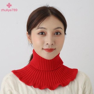 < zhuliye789 > Giữ ấm và lạnh ngoài trời cho nữ Cổ áo giả dệt kim ấm áp dày cổ cao Khăn quàng cổ giả Khăn quàng cổ có thể tháo rời
