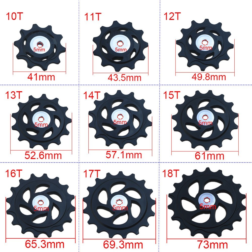 [Smellshi] 10-18T Xe Đạp Phía Sau Mech Derailleur Ròng Rọc Bánh Xe Mang Đường Cho Xe Đạp Lai
