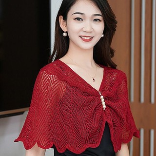 Khăn choàng vải tuyn NetDwell thoáng khí, kèm áo khoác mỏng ren nhiều màu dành cho nữ
