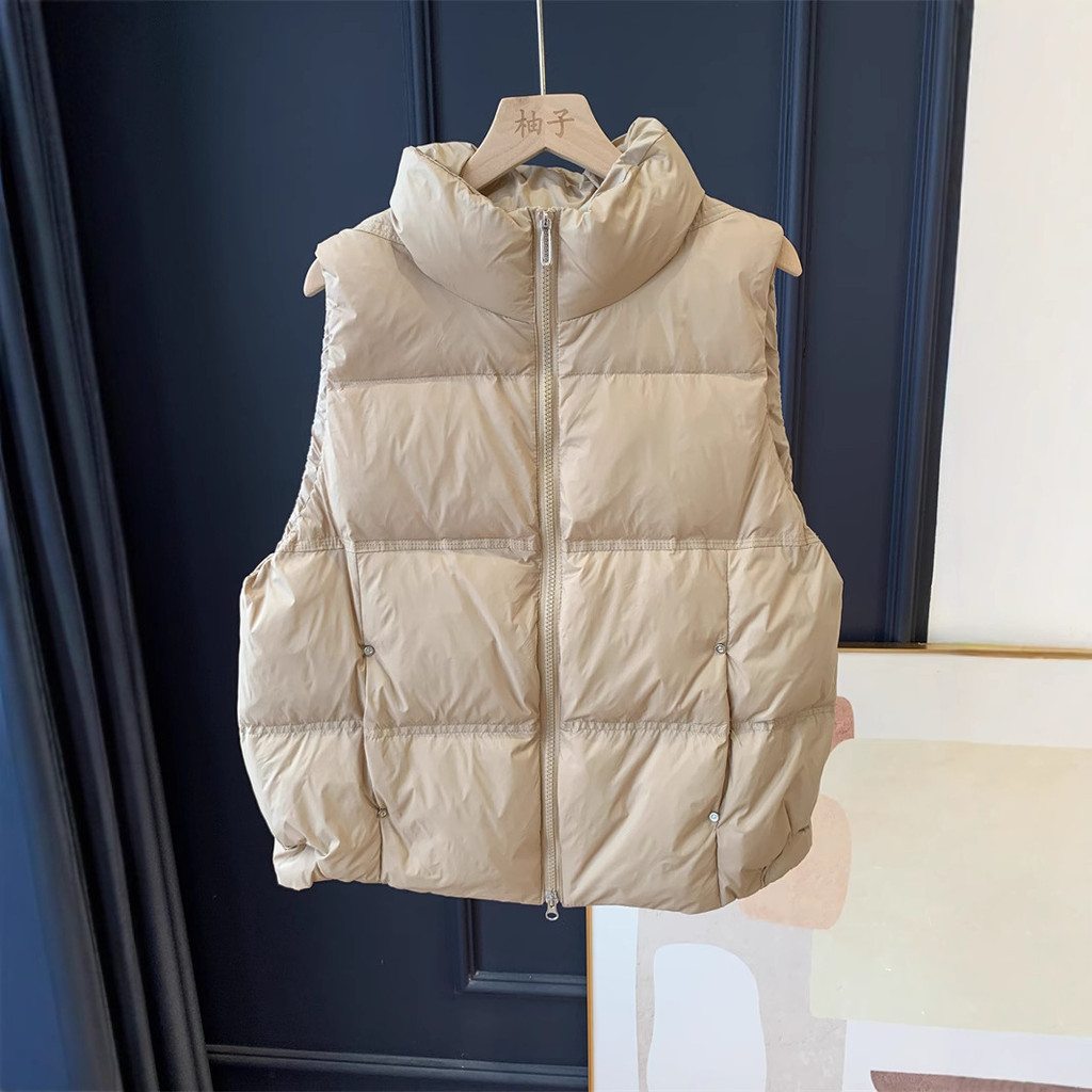 Vịt Trắng Xuống Áo Đứng Cổ Dày Rời Áo Vest Nữ Phong Cách Mới Xuống Áo