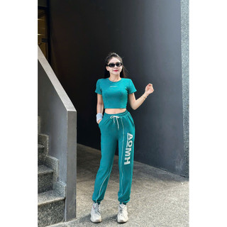 Bộ thể thao tập gym, yoga, aerobic, chạy bộ, đánh bóng, áo croptop - quần jonger cá tính
