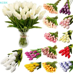 Hoa Tulip nhân tạo Bó hoa giả cảm ứng thực sự Trang trí tiệc cưới tại nhà [BK]