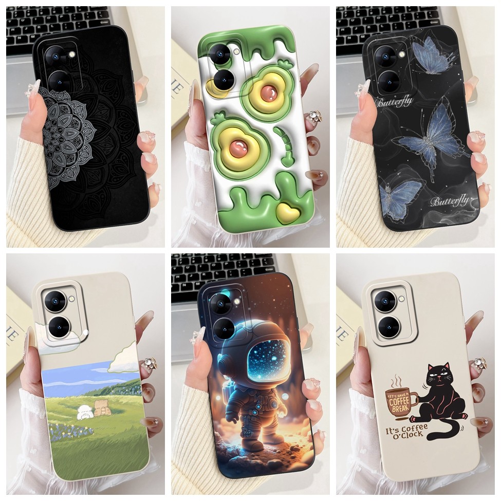 Dành Cho Realme V30 RMX3619 Dành Cho Realme V30T RMX3618 Ốp Lưng Thời Trang Thoáng Mát Ngộ nghĩnh Hoạt Hình Dễ Thương Thẩm Mỹ Ốp Lưng Điện Thoại