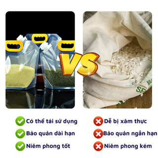 Túi Đựng Thực Phẩm Có Tay Cầm - Nắp Chống Ẩm - Đựng Gạo, Hạt, Nước ALINE