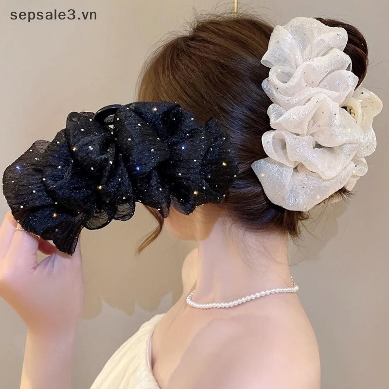 # VN # Retro Mới Đám Mây Lớn Lưới Kẹp Tóc Thời Trang Đuôi Ngựa Lấy Kẹp Bé Gái Quà Tặng Phụ Kiện Tóc.