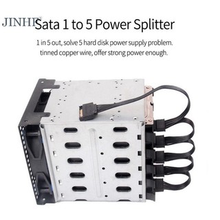Jinhf DIY Molex 4pin IDE 1 đến 5 SATA 15Pin Ổ Cứng Nguồn Điện Chia Dây Cáp HOT