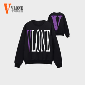 Bán chạy VLONE phổ biến của Mỹ xu hướng cổ thủy thủ đoàn lớn in chữ V dáng rộng áo len nam nữ 1121