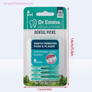 [Beautifulhome] 100 Chiếc Bàn Chải Silicon Interdental Bàn Chải Tăm Giữa Răng Có Chỉ Dụng Cụ Làm Sạch Răng Miệng [Làm Đẹp]