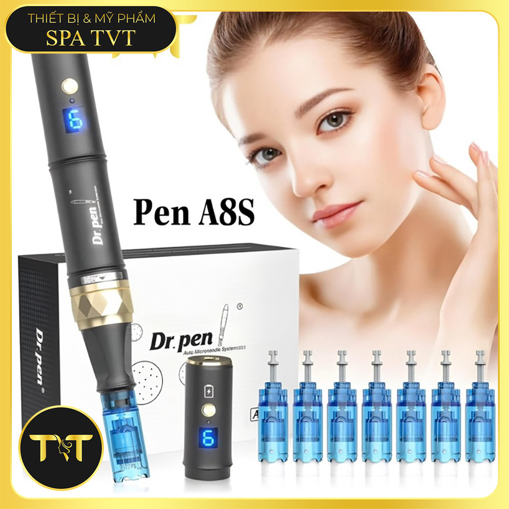 Máy Phi Kim Tích Điện A8S, Hỗ Trợ Giảm Sẹo Rỗ, Mờ Thâm, Tái Tạo Da, Kích Thích Collagen, Trẻ Hóa Da