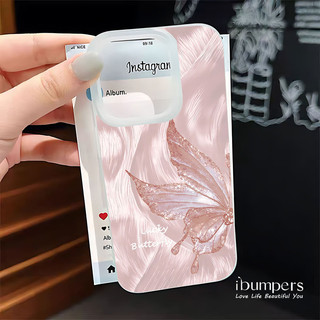 ibumpers Ốp Điện Thoại iPhone Girly Pink Shimmer Ốp Điện Thoại Có Dây Xích Đính Hạt Ốp Lưng Trong Suốt Nhám Mờ Chống Bẩn Chống Sốc Cho IPhone 16 15 14 12 13 11 Pro Max IP 7 8 Plus X XS XR