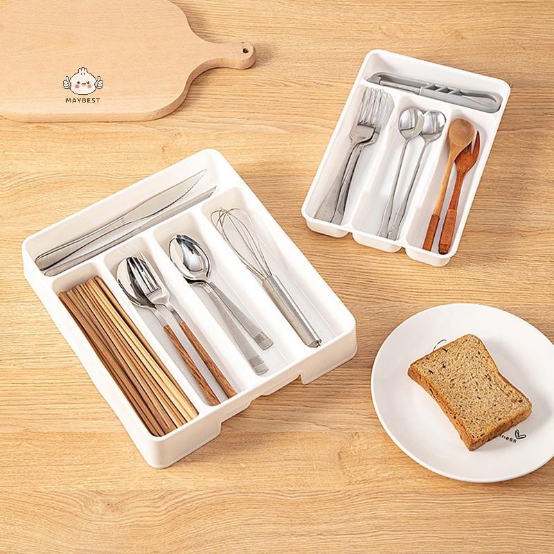 Maybest 4 / 5 Ngăn Dao Kéo Sắp Xếp Ngăn Kéo Hàng Ngày Khay Chia Hình Chữ Nhật Dễ Dàng Làm Sạch Nhà Bếp Thìa Nĩa Hộp Tách {VN}