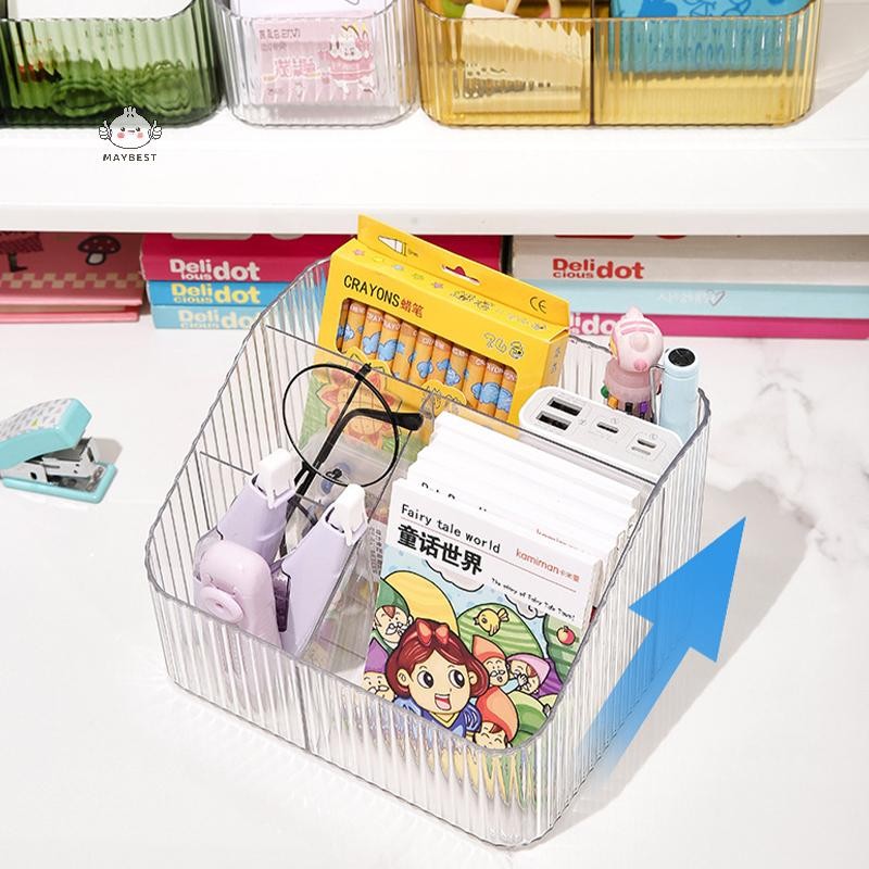 Maybest Hộp đựng đồ trang điểm trong suốt mới 3 / 4 khe đựng đồ trang điểm nhẹ Hộp đựng đồ đa năng bằng nhựa có thể giặt được {VN}