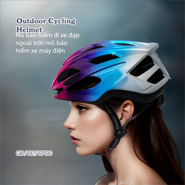 Mũ Bảo Hiểm Đi Xe Đạp Thiết Kế Thời Trang Cho Nam Nữ，ROCKBROS Mũ Bảo Hiểm Đi Xe Đạp Kẻ Màu Cho Nam Nữ，Mũ Bảo Hiểm Một Mảnh Nhẹ An Toàn Cho Người Đi Xe Đạp Leo Núi Nam Và Nữ