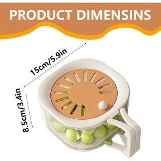 Hộp đựng thoát nước trái cây, bát rửa trái cây có bộ lọc, hộp đựng thoát nước trái cây có tay cầm, đơn giản hóa việc giặt và bảo quản, Thích hợp để giặt trái cây và quả mọng (nâu-2)