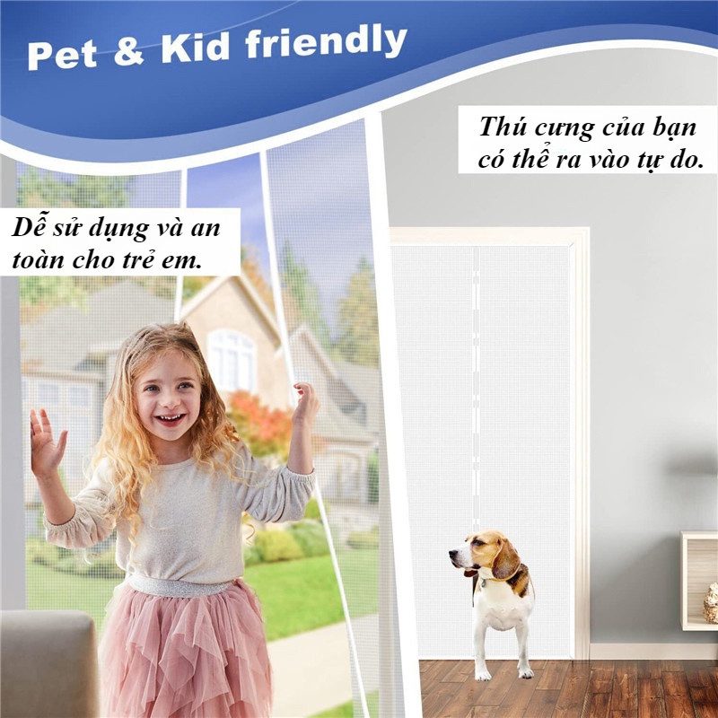 Rèm chống muỗi,thiết kế nam châm hít, thoáng khí dễ lắp đặt, bảo vệ cả gia đình ngủ yên
