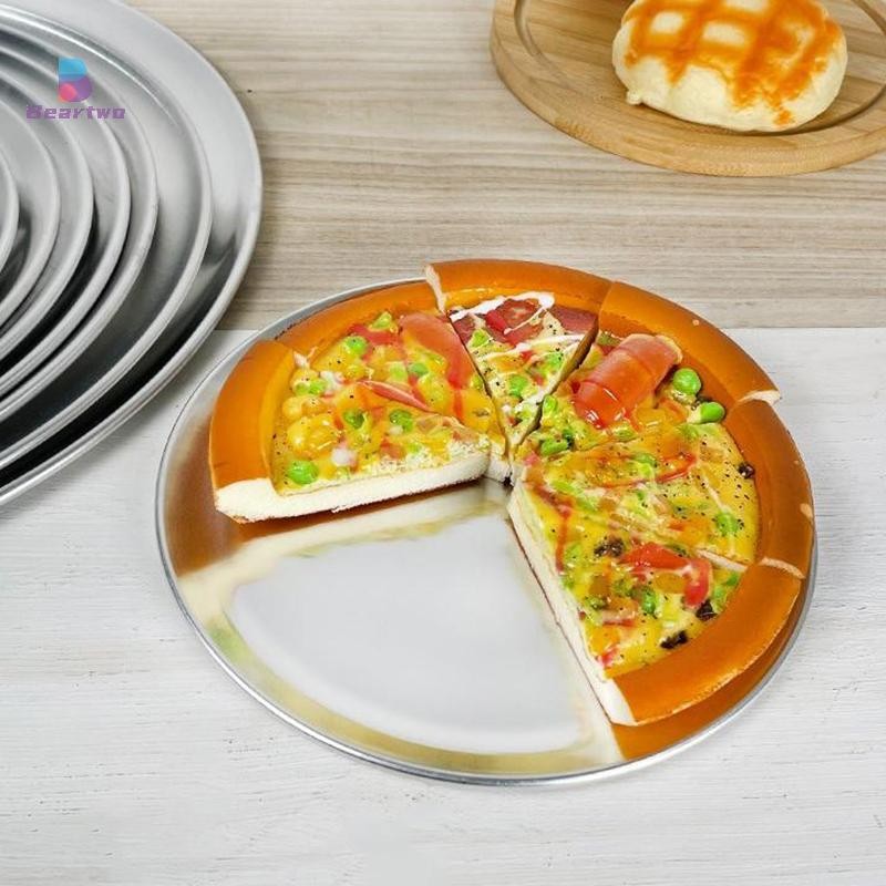 < beartwo > Chảo Pizza Chống Dính 6-12 Inch Khay Nướng Bánh Pizza Hợp Kim Nhôm Dụng Cụ Nhà Bếp Bánh Pancake Tròn Pizza Bánh Ngọt Khay Nướng Đẹp