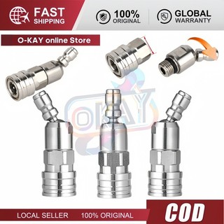 Khớp Nối Nhanh 1/4 Inch Đầu Xoay 360° Gập Góc 45° – Gắn Béc Rửa Xe Cao Áp, Chống Xoắn Dây, Tiện Lợi Cho Máy Rửa Xe