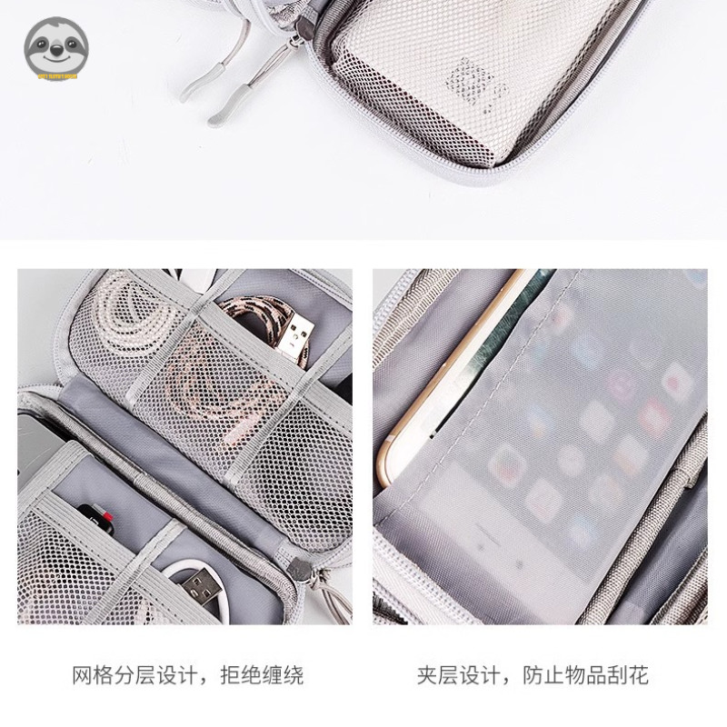 Bộ sạc cáp dữ liệu Túi lưu trữ đôi / Túi lưu trữ di động du lịch / Túi lưu trữ muji