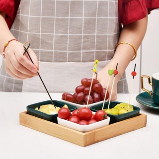 [Giao hàng từ Việt Nam] Nĩa Cocktail NETDWELL, Đồ dùng dự tiệc dã ngoại Chọn tre dùng một lần, Gậy trang trí bằng gỗ Thực phẩm Bánh Cupcake trái cây