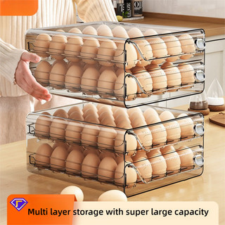 Hộp Bảo Quản Nhà Bếp Chất Liệu PET Hộp Bảo Quản Trong Suốt Loại Ngăn Kéo Hộp Bảo Quản Trứng Thiết Kế Xếp Chồng
