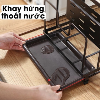 Kệ Cắm Dao Thớt Inox Kèm Ống Đũa, Kệ Để Đồ Nhà Bếp Inox Sơn Tĩnh Điện Không Gỉ 2163, cao cấp