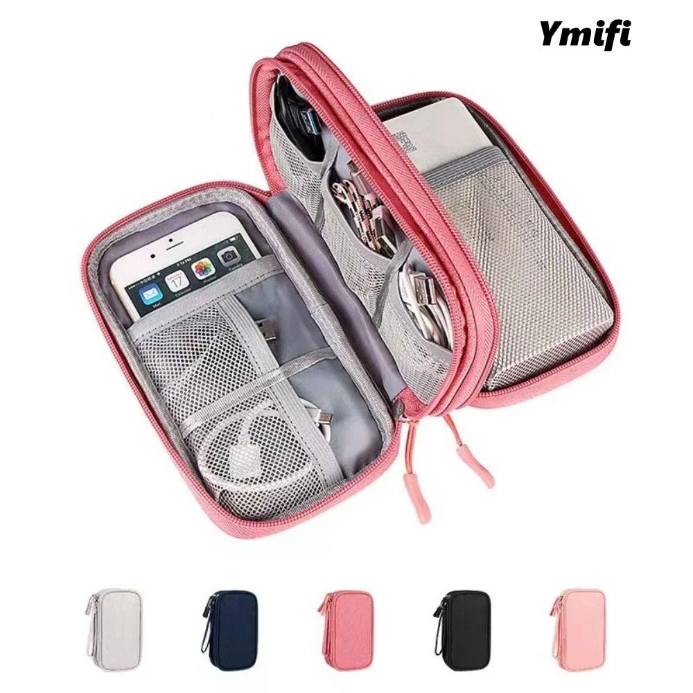 Túi lưu trữ cáp dữ liệu YMIFI, Túi lưu trữ kỹ thuật số di động hai lớp, Tai nghe ngân hàng sạc Bộ sắp xếp đĩa cứng chống nước