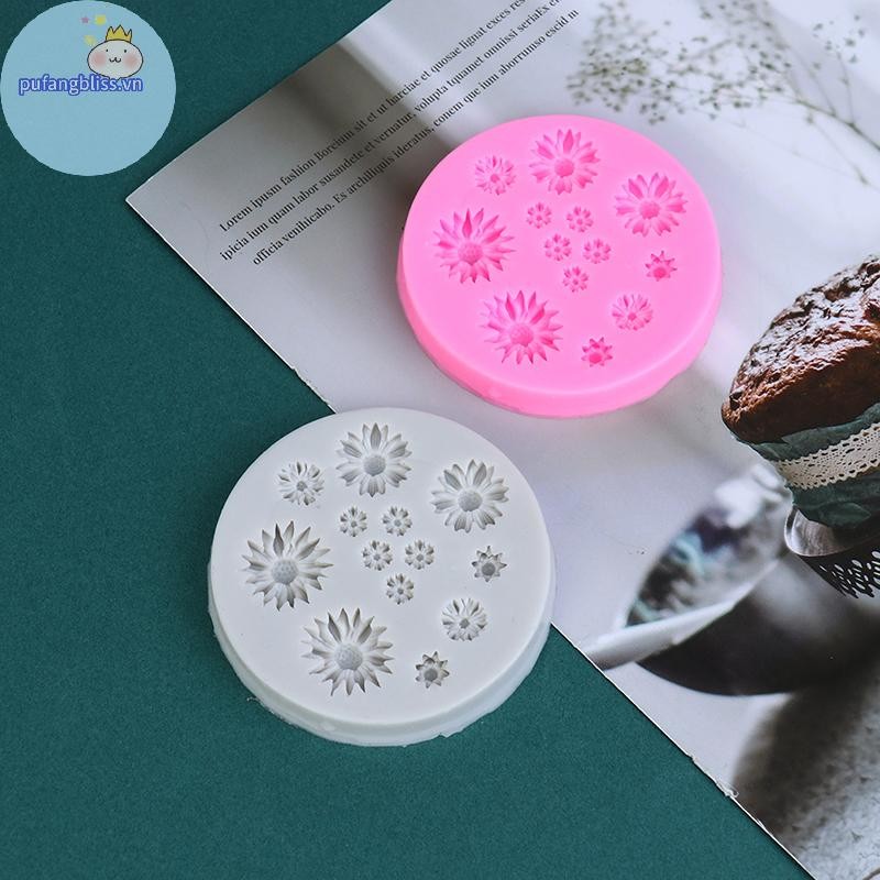 Pufangbliss Khuôn Silicon Hoa Khuôn Bánh Silicon Cưới Bánh Dụng Cụ Trang Trí Bánh VN