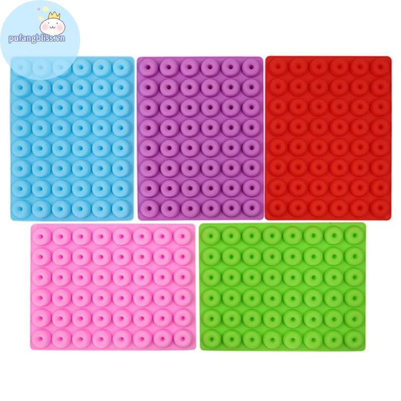 Pufangbliss 48-Cavity Fancy Donut Chocolate Pan Khuôn Silicon Dụng Cụ Khuôn Nướng Bánh VN
