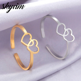 SKYRIM Nhẫn Nữ Thanh Lịch Thiết Kế Trái Tim Có Thể Điều Chỉnh Mở Đầu Trang Sức Thời Trang Quà Tặng Valentine