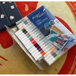 Hộp 60 Bút Màu Acrylic Marker Cao Cấp - Màu Sắc Tươi Sáng, Chống Nước