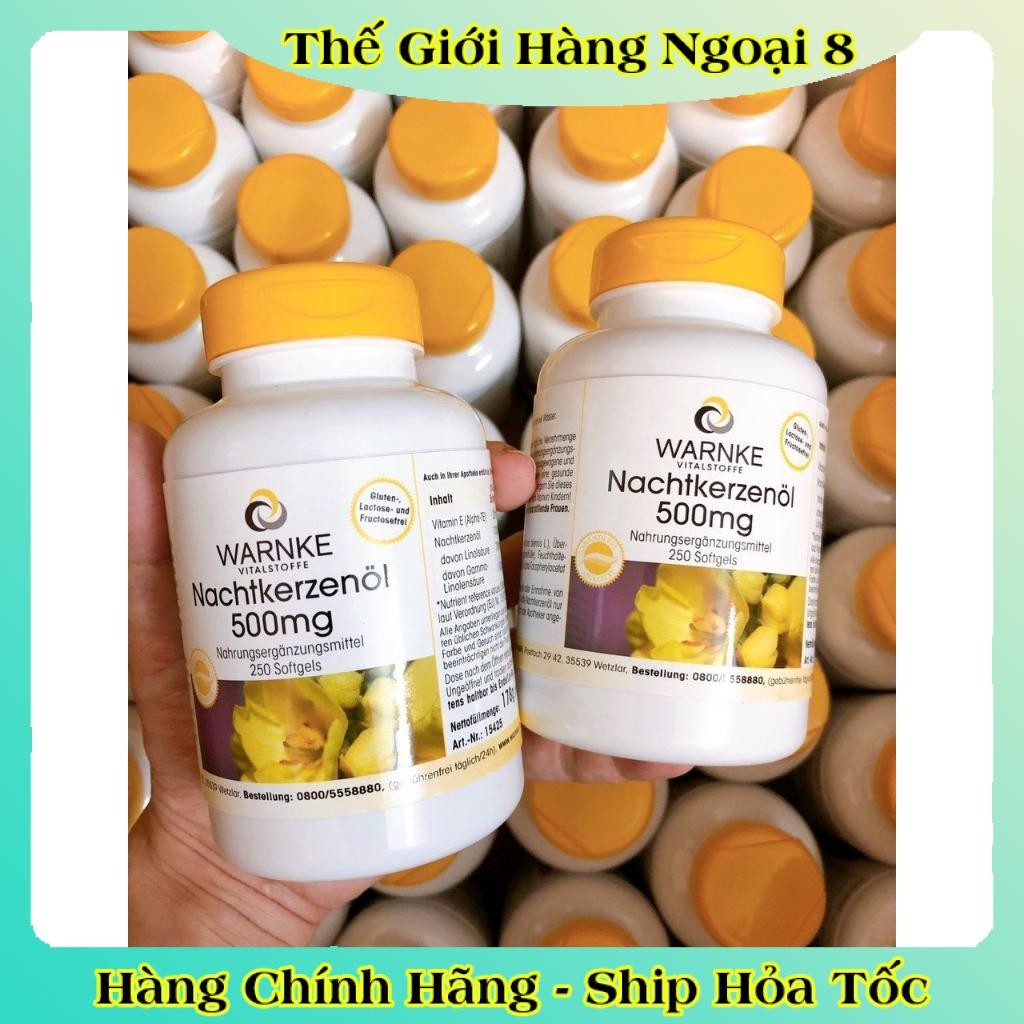 Tinh Dầu Hoa Anh Thảo Đức Warnke Nachtkerzenol 500mg 100 viên giúp làm đẹp da tóc cân bằng nội tiết tốt cho tim mạch