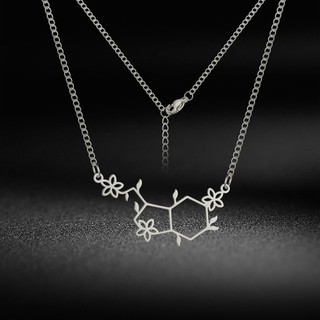Vòng cổ nữ SKYRIM Hoa + Mặt dây chuyền phân tử 5-hydroxytryptamine Trang sức thời trang
