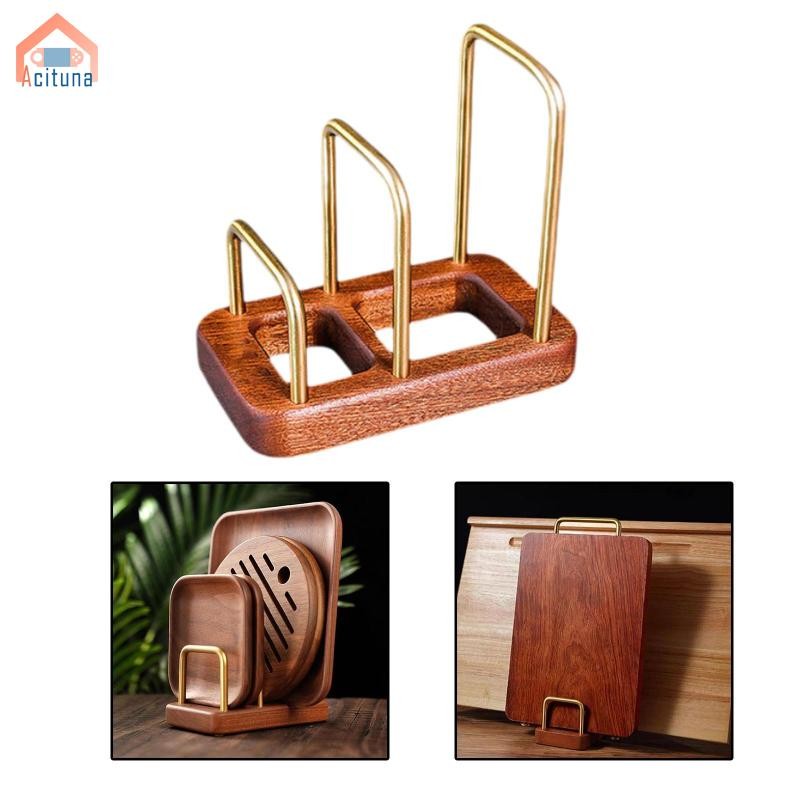 Giá đỡ thớt, Giá đỡ bằng gỗ và kim loại cho nồi và nắp chảo, cắt