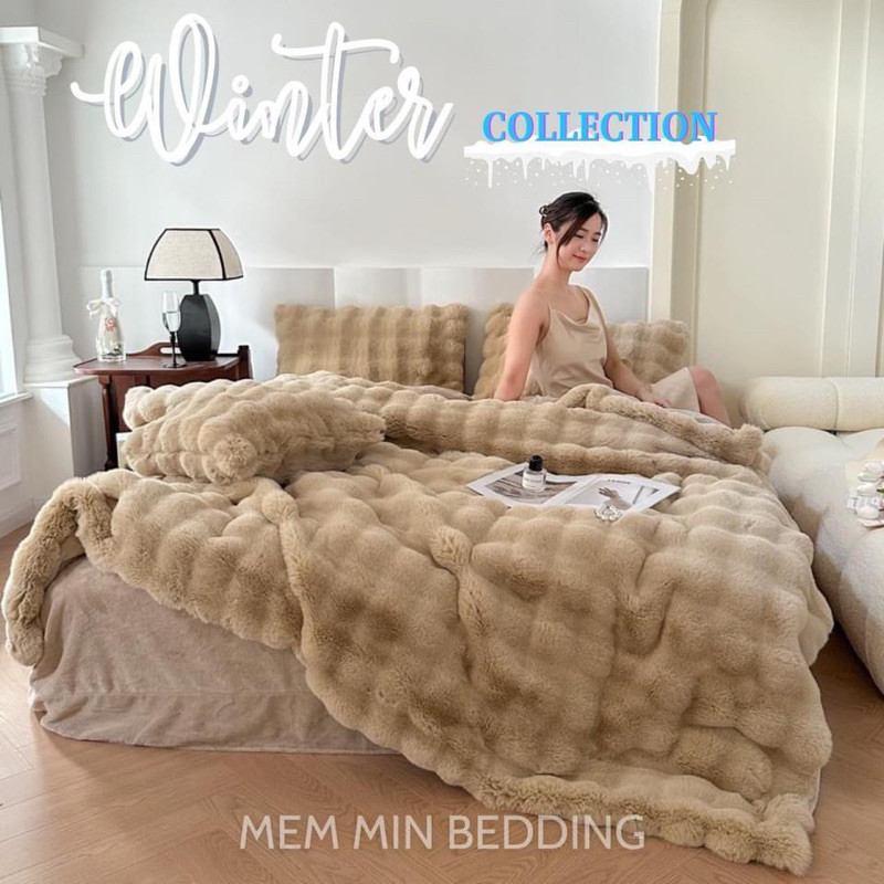 Bộ chăn ga gối nỉ lông chồn mềm mại MemMinbedding Luxury cao cấp, mềm mịn,hàng chuẩn nhập khẩu loại 1-(SGN85)