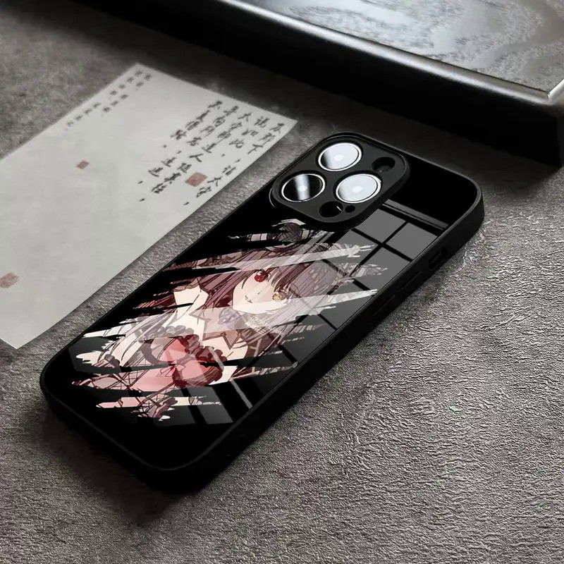 BK-1 Date a live Tokisaki Kurumi Anime Ốp Lưng Điện Thoại iPhone 17,15 Pro Max 14 Plus 12 Mini 11 13 X XR XS 8 7 Plus SE Kính Cường Lực Mặt Sau