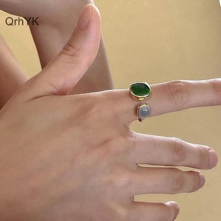 Nhà Máy Thời Trang Vintage Nhiều Màu Sắc Nhỏ Giọt Glaze Mở Nhẫn Cho Nữ Thiết Kế Mới Tính Khí Kim Loại Hình Học Vòng Tròn Trang Sức Phụ Kiện QrhYK