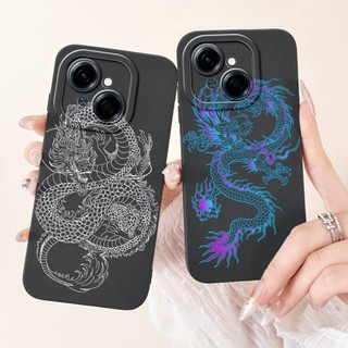 Hoạt Hình Thời Trang Ốp Lưng Cho Tecno Spark GO 2025 Spark GO 1 Pop 9 Ốp lưng Silicon Mềm TPU Rồng Phi Hành Gia Mèo Đen