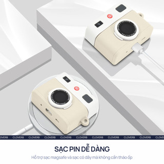 Ốp AirPods Pro 3 Silicone Hình Camera Retro Kèm Móc Khóa