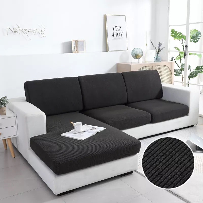 Chống Nước Bọc Sofa, Bọc Đệm Ghế Sofa Vải Nhung Gân Dày Dặn Co Giãn 1/2/3/4 Chỗ