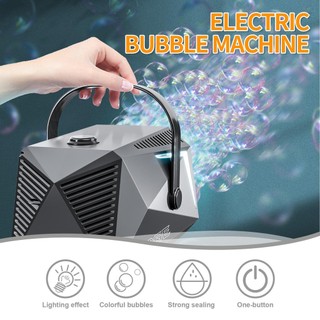 Máy tạo bong bóng 10 lỗ có đèn, di động, dùng cho sinh nhật, đám cưới, ngoài trời, Giáng sinh, một cú nhấp chuột, kèm tay cầm, dùng pin 4*