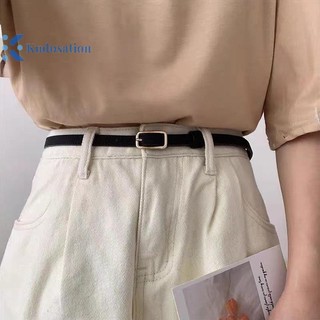 Kudosation Retro Pháp Thắt Lưng Da Nữ Unisex Thắt Lưng Khóa Thắt Lưng Nữ Quần Jean Thắt Lưng Nam Thắt Lưng Mỏng Thắt Lưng