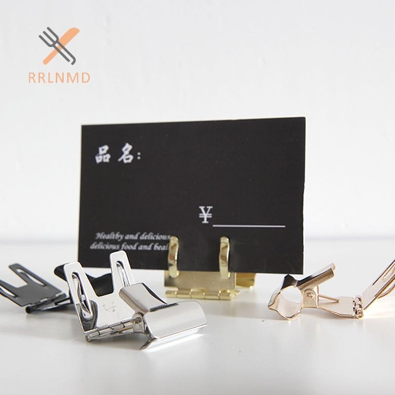 Rrlnmd Bánh Kim Loại Kẹp Kệ Cạnh Ký Giá Đỡ Nhãn Thực Phẩm Hiển Thị Đứng Lên Giá Thẻ Kẹp Trên MỚI