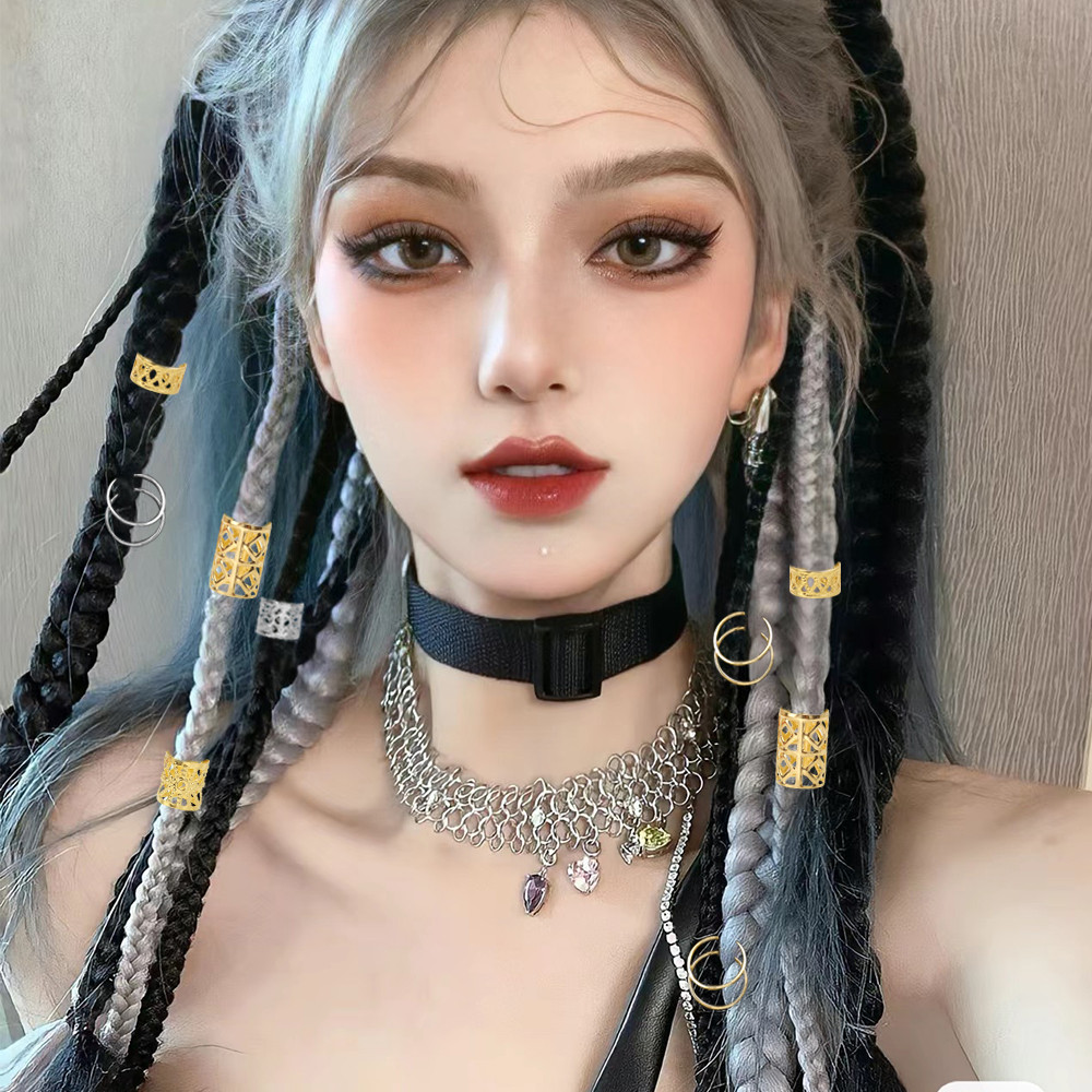 Nhẫn Tóc Dreadlock - Vàng Bạc Có Thể Điều Chỉnh Tóc Cho Bím Bẩn Mặc Mũ Nón - Trang Sức Tóc 80 / 160 Chiếc