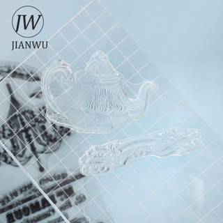 Jianwu Vintage Nhân Vật Âm Nhạc Điểm Chữ Phong Cảnh Chất Liệu Cắt Dán Trong Suốt Silicon Tem Sáng Tạo Tạp Chí Văn Phòng Phẩm