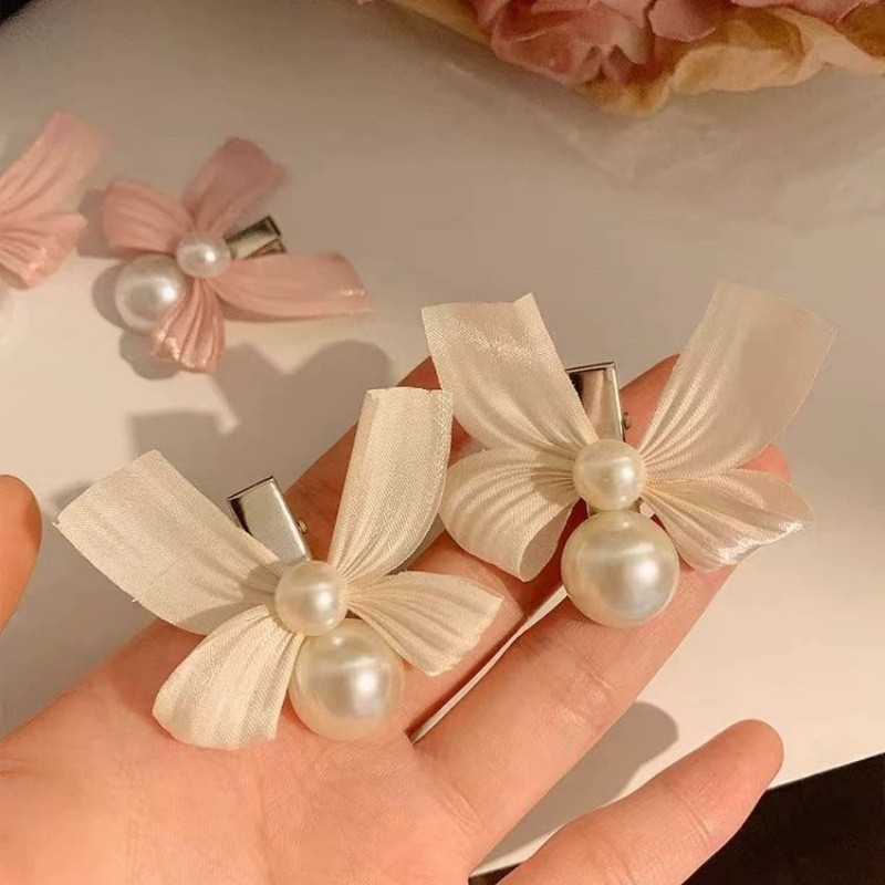 1 / 2 Chiếc Hàn Quốc Series Thời Trang Nơ Màu Hồng Ngọc Trai Tóc Cho Nữ Kẹp Bên Kẹp Tóc Cô Gái Phụ Kiện Tóc