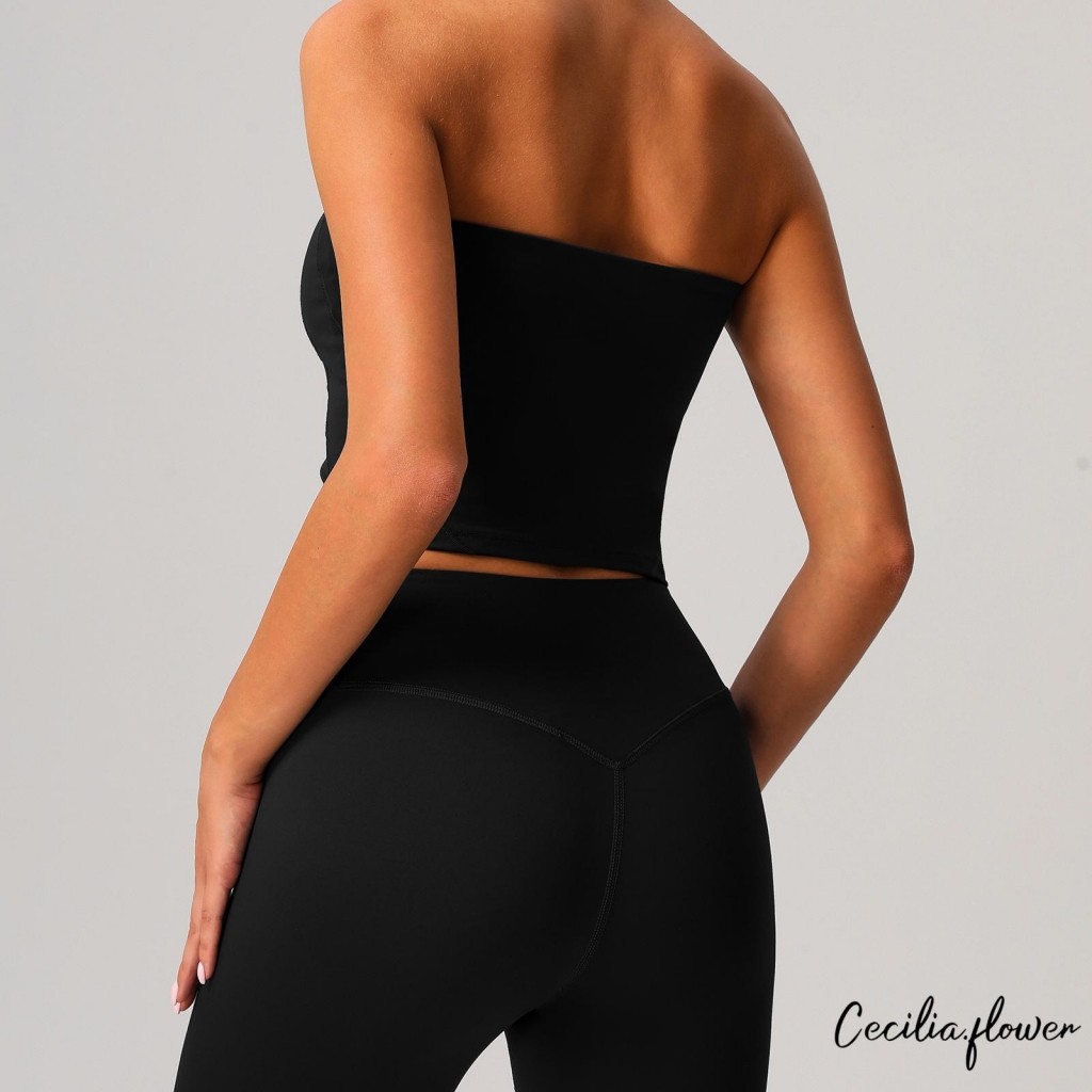 Phụ Nữ Tập Luyện Ống Áo Màu Trơn Nhanh Khô Yoga Thể Thao Crop Áo Sơ Mi Không Tay Cho Thể Thao Tập Gym Chạy Activewear