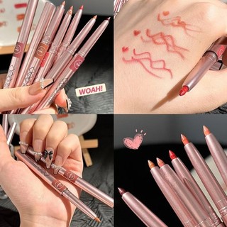 Thời Trang 6 Màu Xoay Matte Lip Liner Son Môi Bút Son Bóng Bước Môi Dài Bút Lót Môi