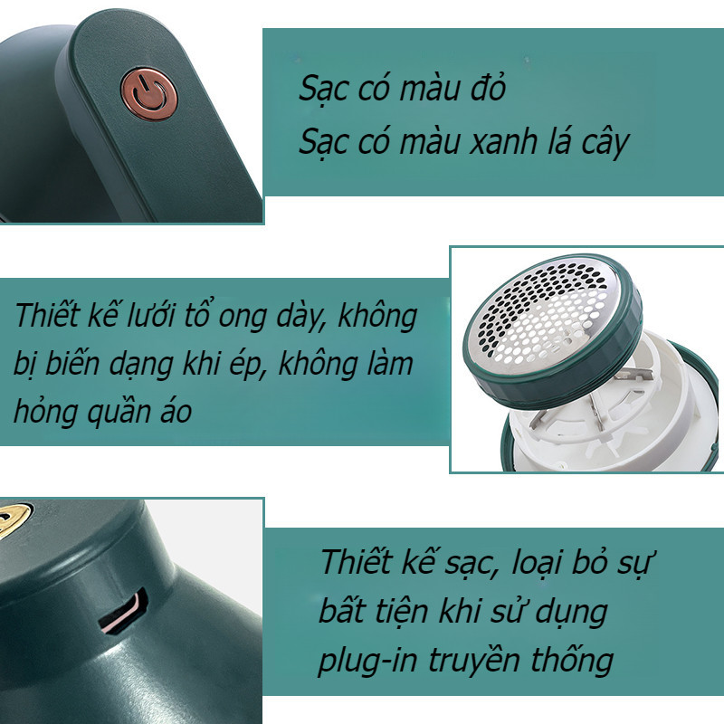 Máy Cắt Lông Xù Quần Áo,Máy cắt lông xù quần áo dùng cắm điện không lo sạc pin,USB có thể sạc lại