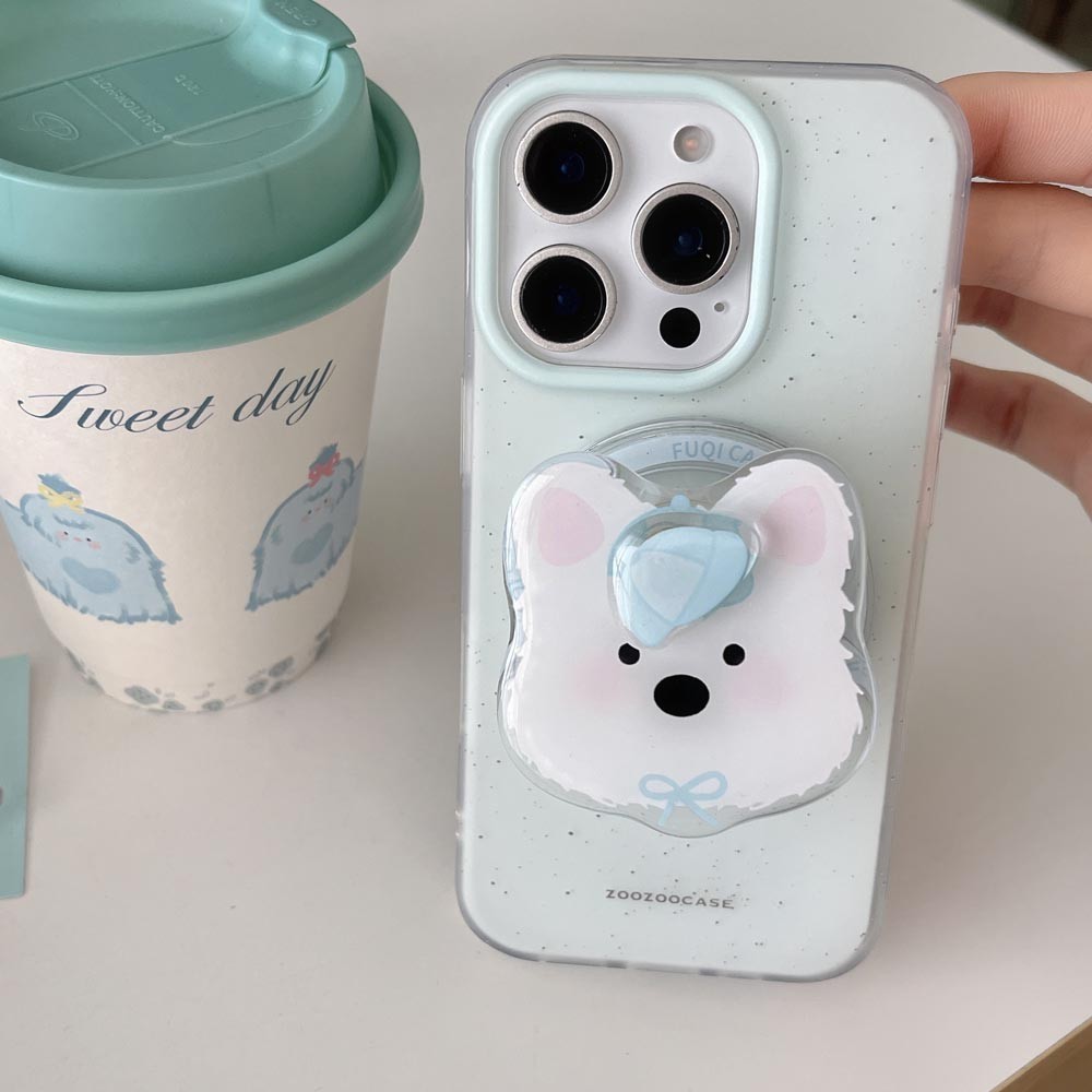 Ốp Lưng Cứng Tương Thích Với iPhone 12 12Pro 12ProMax 13 13Pro 13ProMax 14 14Pro 14ProMax 15 15Pro 15ProMax 16 16Pro 16ProMax Màu Xanh Bắn Mực Họa Tiết Chó Vỏ Nam Châm