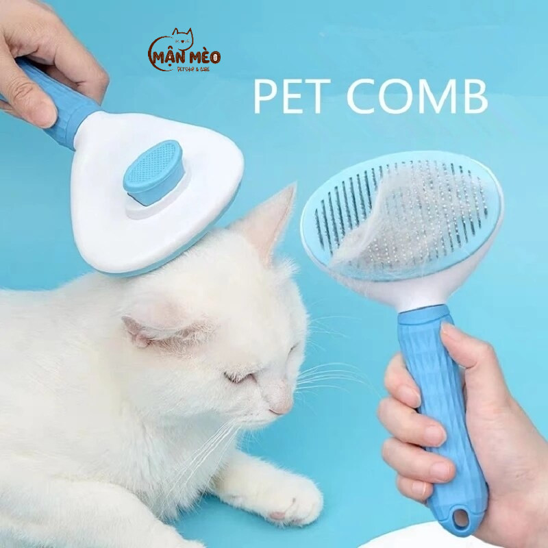 Lược chải lông cho mèo cao cấp có nút bấm đẩy lông